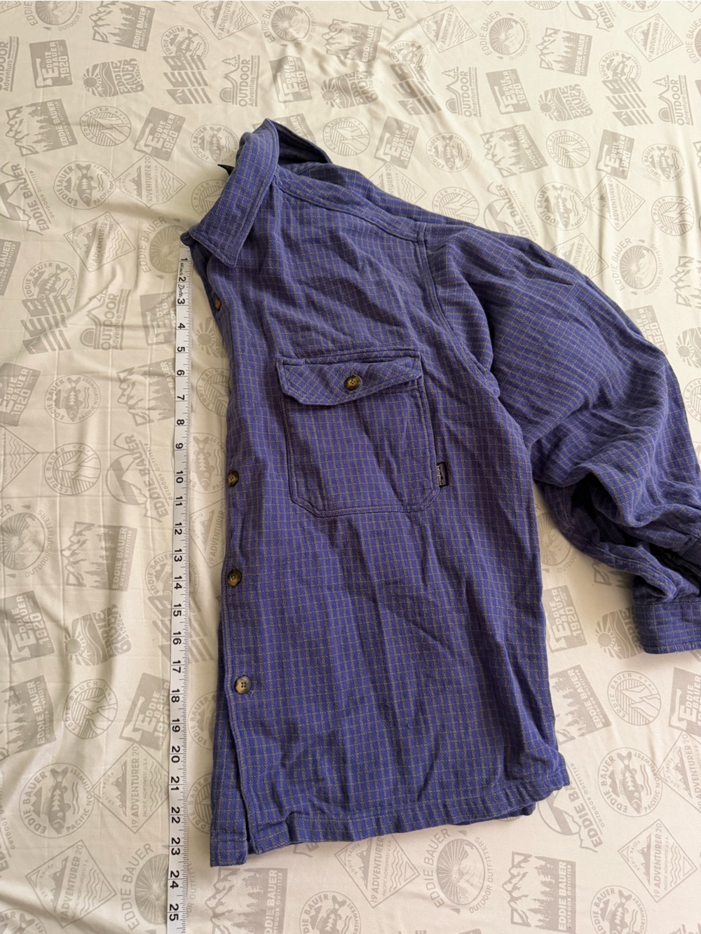 Vintage Patagonia Flannel Shirt Men’s L Blue Plaid Organic Cotton MadeinPortugal - Picture 5 of 6